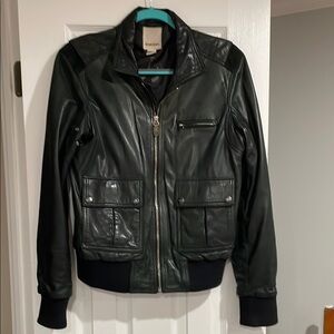 Used Diesel Black Leather Jacket for Women